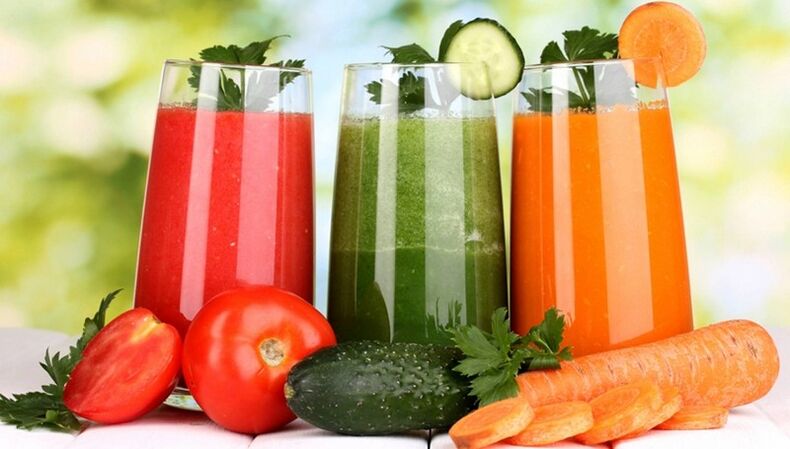 饮食饮食菜单中的低热量蔬菜汁