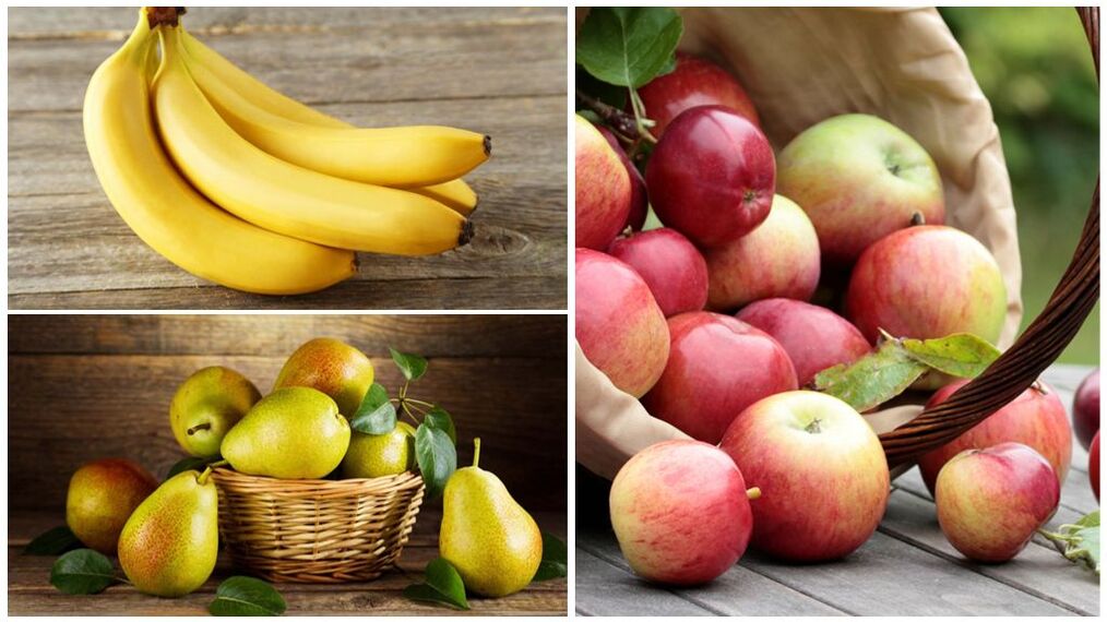 治疗痛风的好水果是香蕉、梨和苹果。