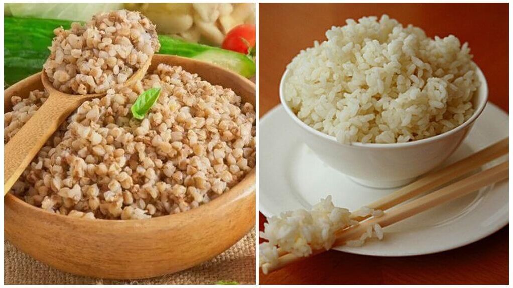痛风的荞麦和大米饮食。